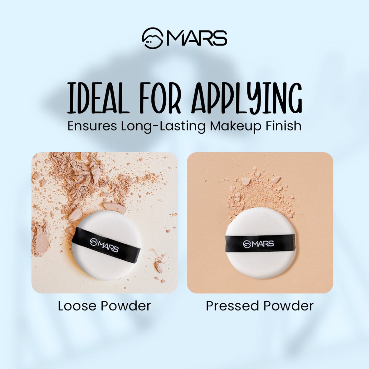 MARS Cosmetics Puffect Powder Puff with Strap - Pack of 2 - Swadesiicart