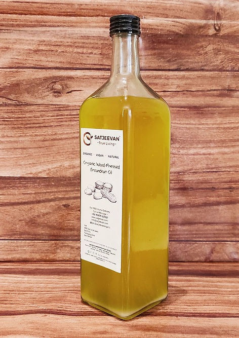Satjeevan Organic Wood-Pressed Groundnut Oil - Swadesiicart