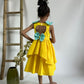 ArthLife Yellow Pepa Rainbow Partywear Dress