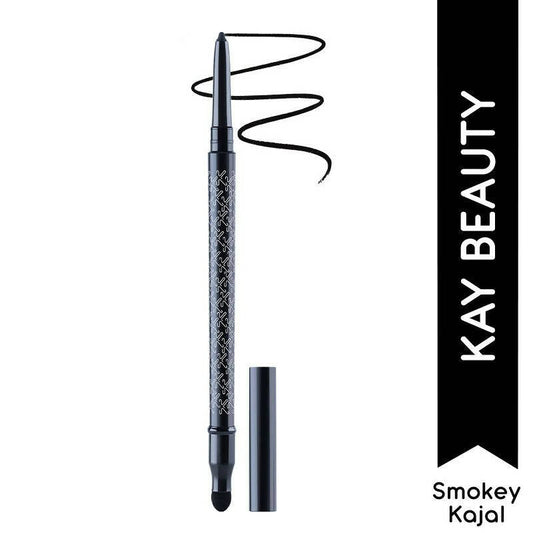 Kay Beauty By Katrina Kaif Waterproof Smokey Kajal with Smudger - Raven Hue | Swadesiicart