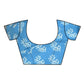 Very Much Indian Handblock Printed Cotton Saree With Natural Dyes - Sky Blue | Swadesiicart