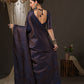Saree Mall Navy Blue & Gold-Toned Woven Design Zari Silk Blend Banarasi Sarees | Swadesiicart