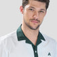 Xkind White Polo Backprinted Textured Relaxed Fit Shirt | Swadesiicart