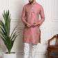 Sojanya Men Pink Ethnic Motifs Kurta with Pyjamas & Nehru Jacket | Swadesiicart