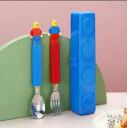 Kelosk Kids Stainless Steel Blocks Cutlery Set, Spoon & Fork Cutlery Set for Kids Stainless Steel Table Spoon - Swadesiicart