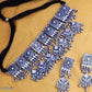Tehzeeb Creations Women's Silver Colour Oxidised Necklace And Earrings Set - Swadesiicart