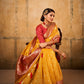Anaita Yellow Soft Tussar Silk With Kalamkari Weaving Saree With Blouse