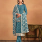 Anaita Teal Embroidered Faux Georgette Salwar Suit