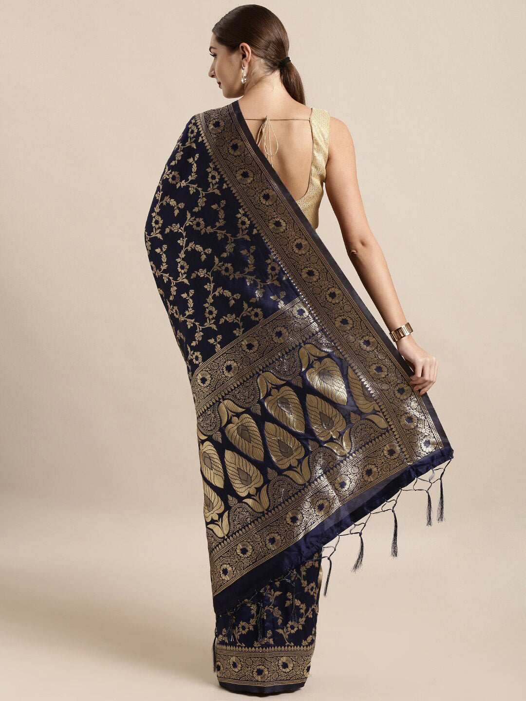 Kalini Ethnic Motifs Woven Design Zari Banarasi Saree | Swadesiicart