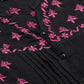 ADA Women Black & Pink Chikankari Hand Embroidered Sustainable Handloom Kurta with Trousers | Swadesiicart