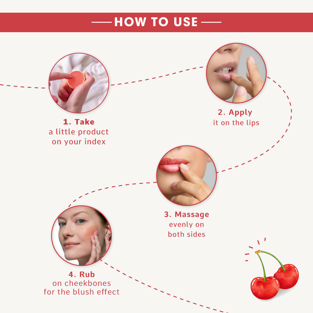 Korus Essential Cherry Lip & Cheek Tint Balm - Swadesiicart