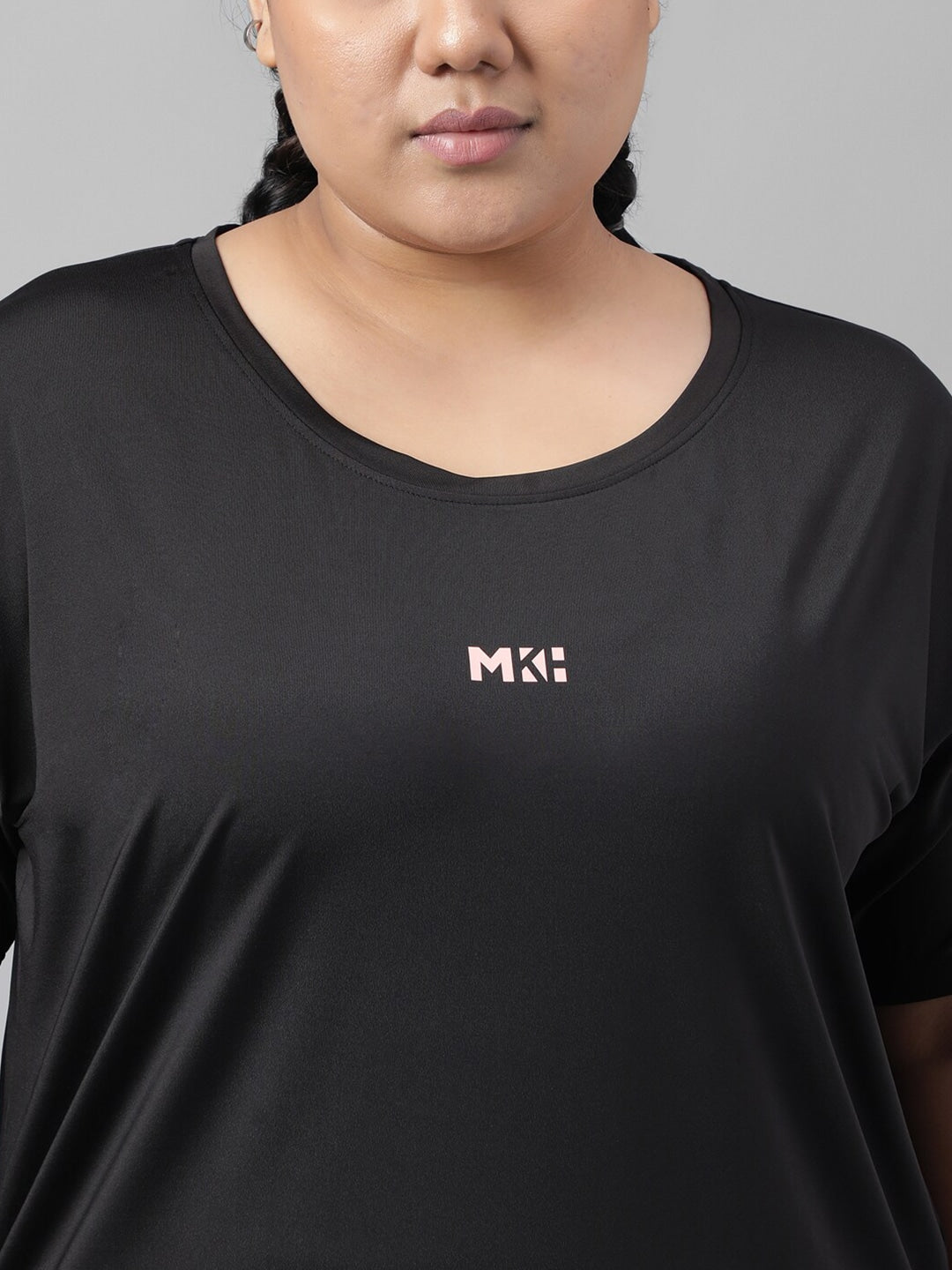 MKH Plus Size Drop Shoulder Sleeves Dri FIT Relaxed Fit Sports T-shirt - Swadesiicart
