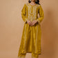 HOUSE OF KARI Floral Embroidered Silk Chikankari Kurta | Swadesiicart