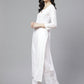 ADA Women White Chikankari Embroidered Sustainable Kurta with Palazzos | Swadesiicart