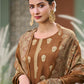 Jyoti Fashion Women's Brown Pure Silk Elegant Jacquard Woven Kurta with Trouser & Dupatta | Swadesiicart