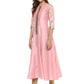 Ahalyaa Women's Pink Poly Silk Kurta | Swadesiicart