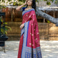 Vishnu Weaves Women's Pink Tussar Silk Zari Woven Saree with Blouse - Swadesiicart