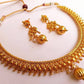 Metallic Necklace Set with gold drops