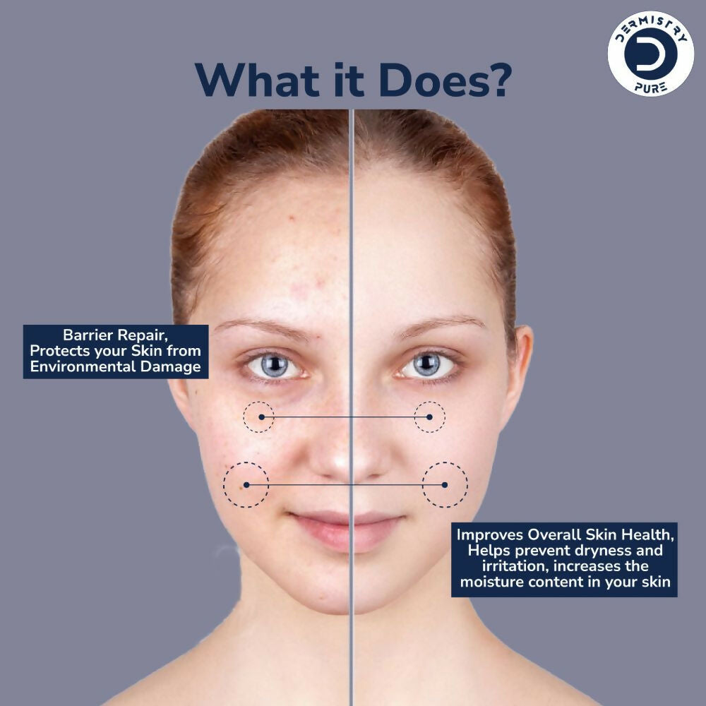 Dermistry Pure 1% Ceramide 2% Hyaluronic Acid Sensitive & Dry Skin Moisturizer Barrier Repair Serum - Swadesiicart
