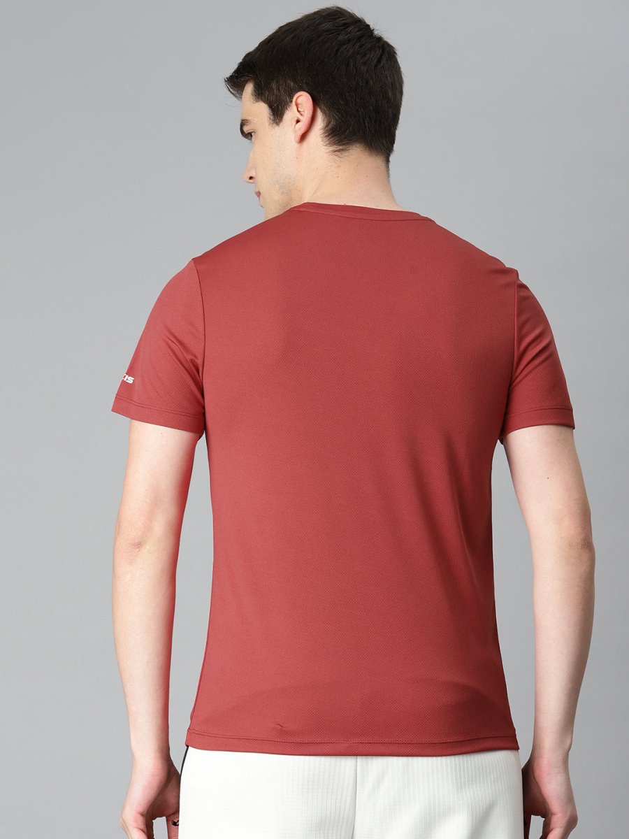 Alcis Men Typography Printed Anti Static Slim Fit Sports T-shirt | Swadesiicart