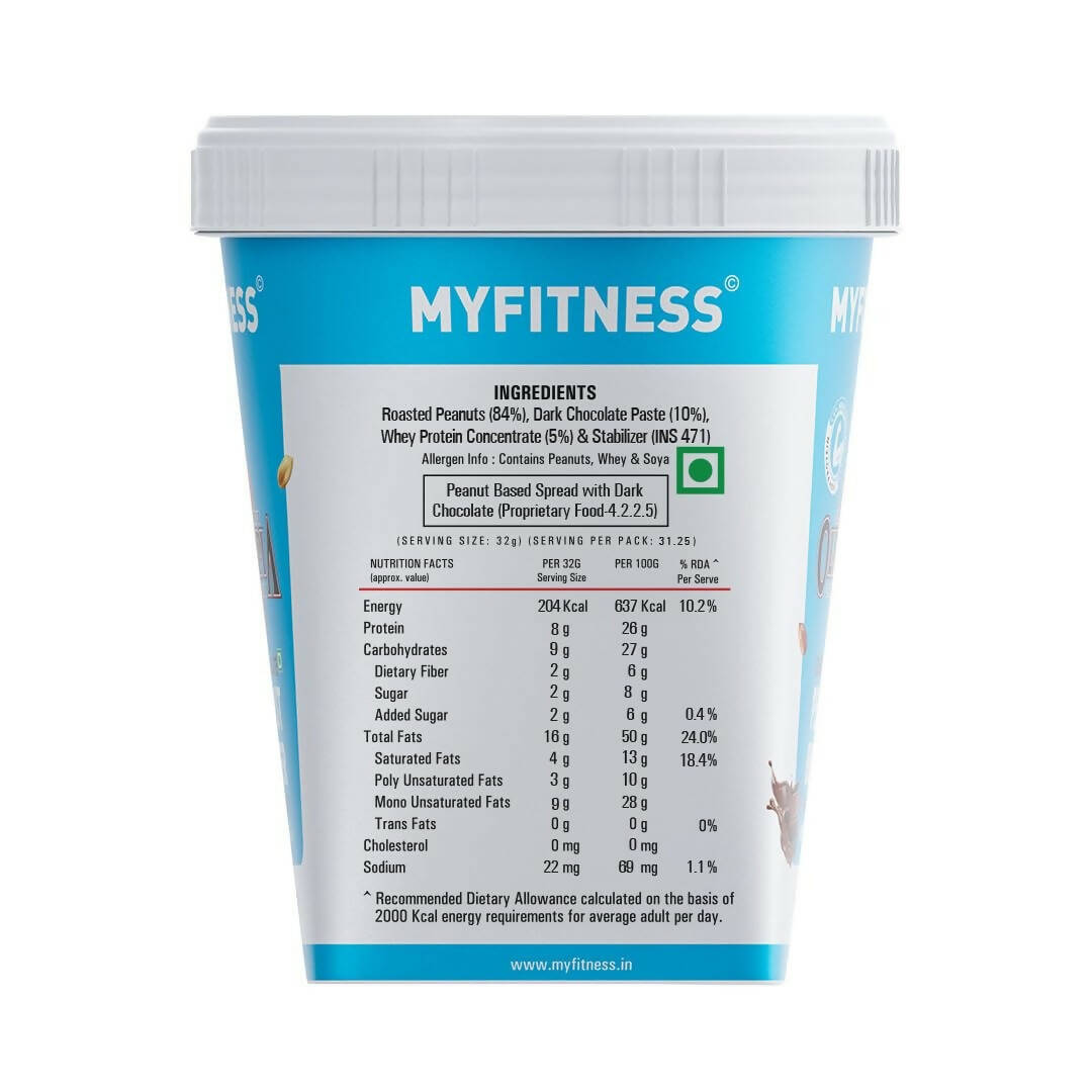 Myfitness High Protein Dark Chocolate Peanut Butter Smooth - Swadesiicart