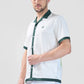 Xkind White Polo Backprinted Textured Relaxed Fit Shirt | Swadesiicart