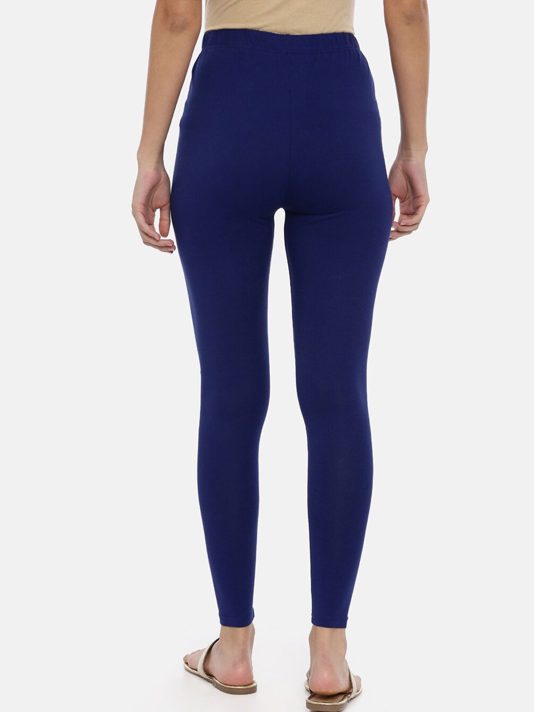 Souchii Women Navy Blue Solid Slim-Fit Ankle-Length Leggings | Swadesiicart