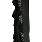 Mominos Fashion All Season Wear Black Ruffled Ready To Wear Saree | Swadesiicart