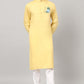 Abstract Embroidered Cotton Kurta by Hilo Design