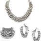 Tehzeeb Creations Women's Silver Colour Ghungroo Design Bracelet Necklace And Earrings - Swadesiicart