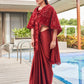 Tikhi Imli Party Satin Saree With Sequined Cape | Swadesiicart