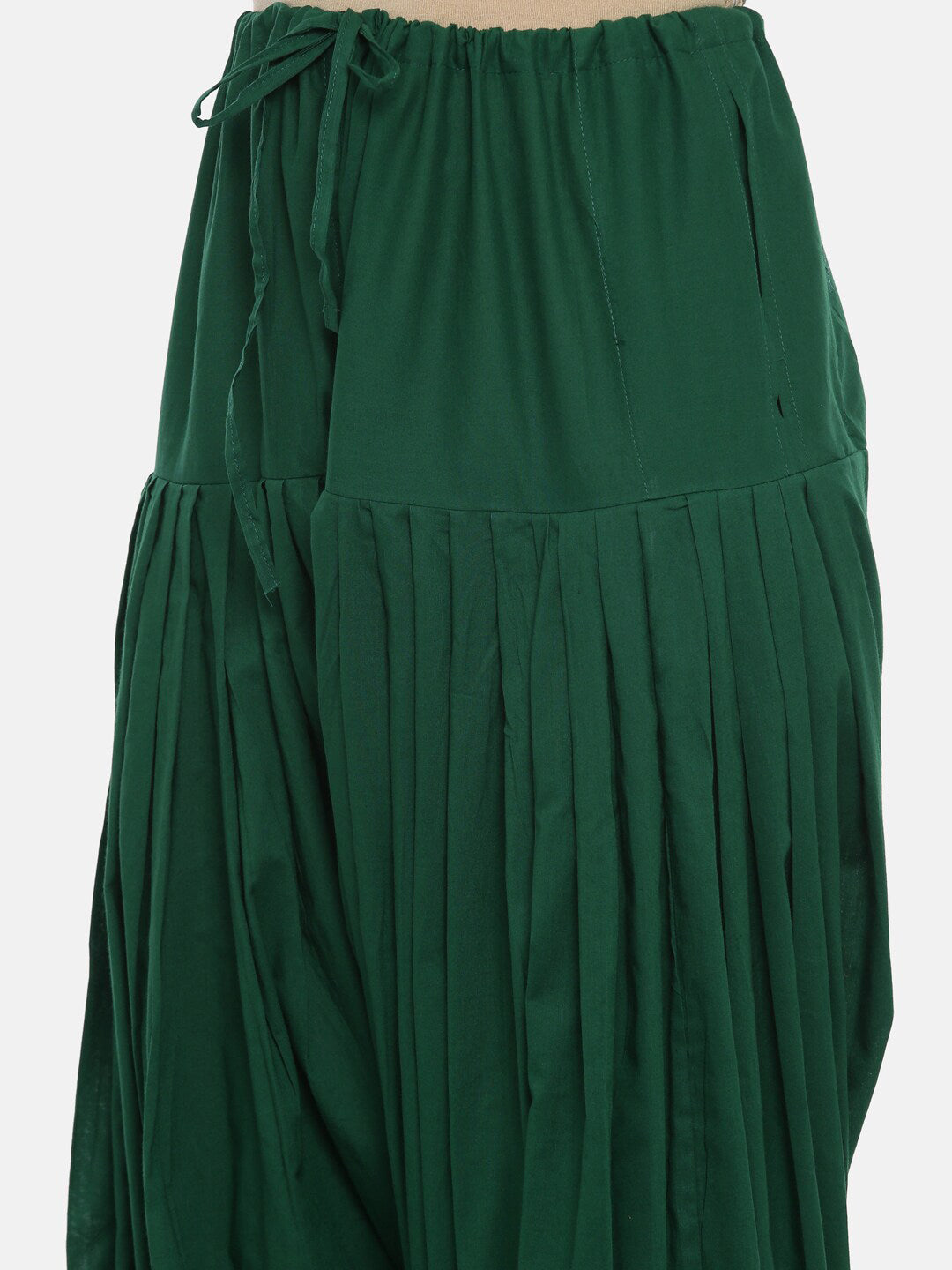 Souchii Women Green Pure Cotton Patiala - Swadesiicart