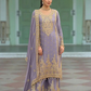Anaita Lavender Heavy Chinon Readymade Palazzo Suit with Heavy Embroidery Work