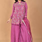 Morchari Women And Hand Embroidery Palazzo Set-Purple - Swadesiicart