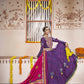 Blue Rayon All over Print with Embroidery Patch Work Navratri Lehenga Choli with Dupatta - Raas
