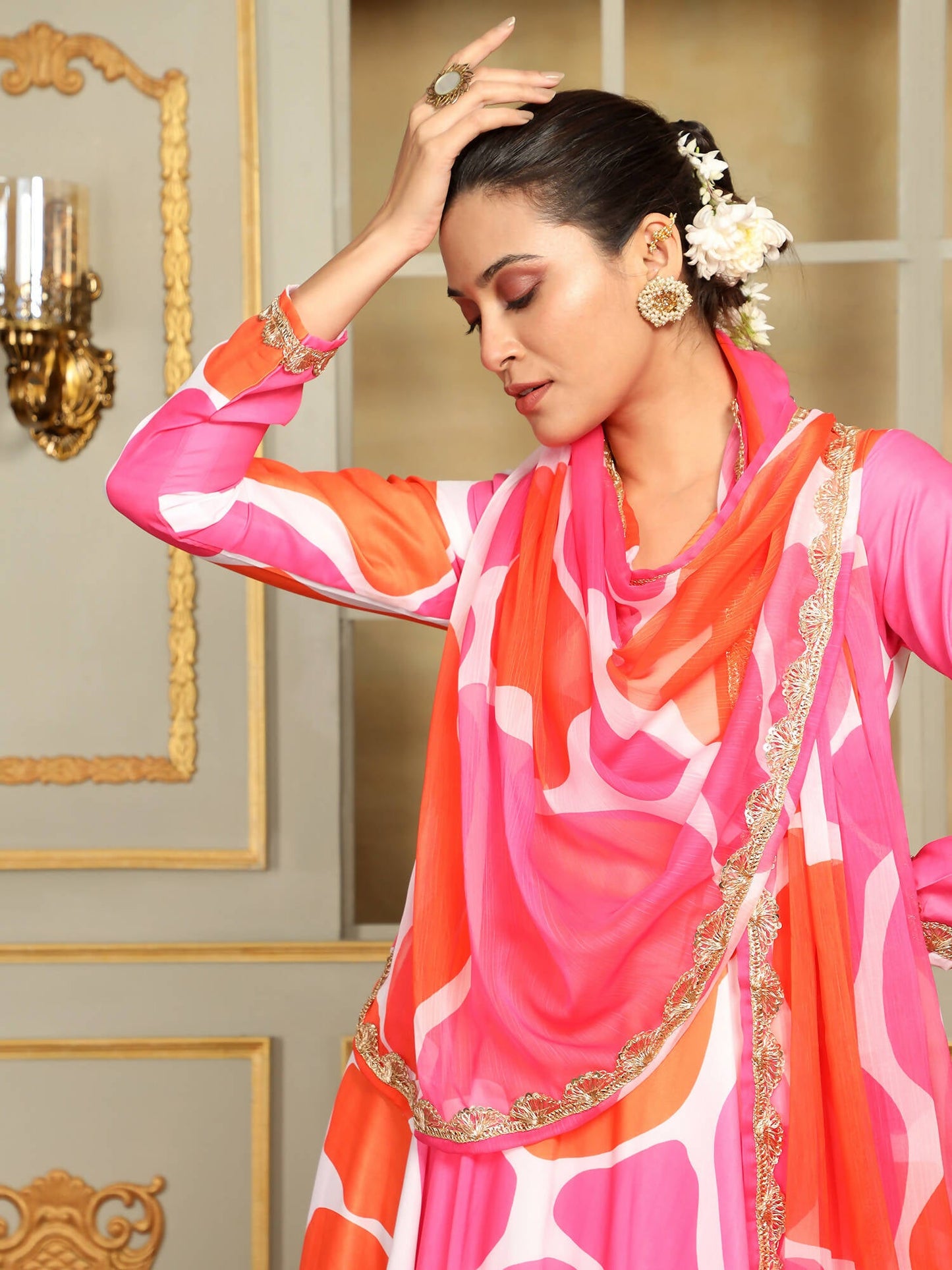 Pomcha Jaipur Pink Saadgi Rangeen Anarkali Set | Swadesiicart