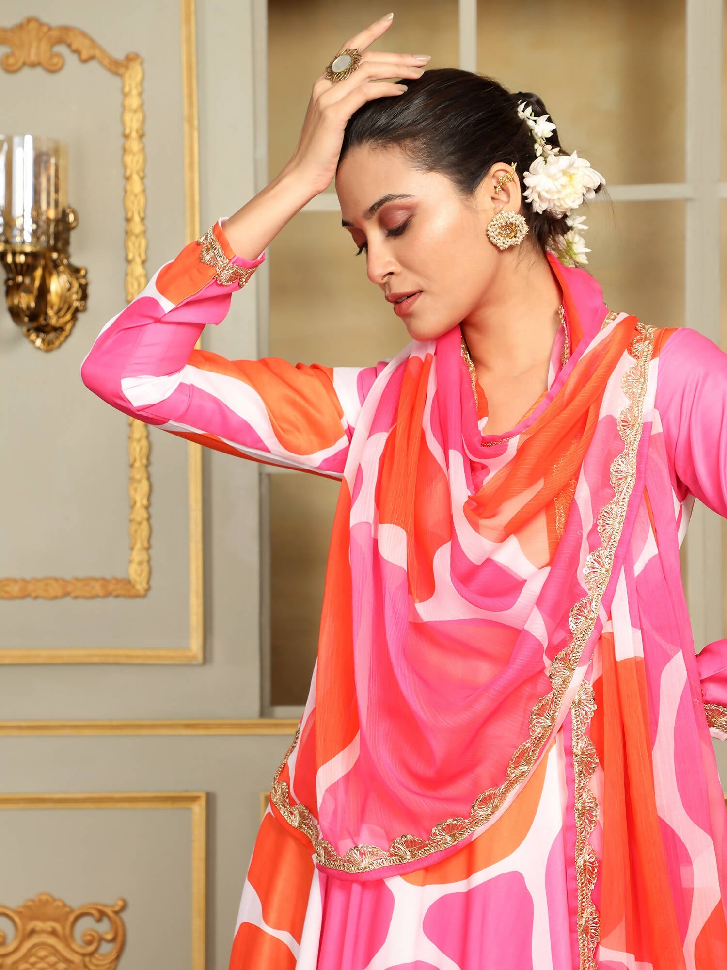 Pomcha Jaipur Pink Saadgi Rangeen Anarkali Set | Swadesiicart