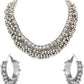 Tehzeeb Creations Women's Silver Colour Ghungroo Design Bracelet Necklace And Earrings - Swadesiicart