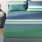 Nautica Bradford Blue & Green Striped 160 TC Pure Cotton King Bedsheet & 2 Pillow Covers - Swadesiicart