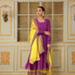 Pomcha Jaipur Purple Saadgi Bagni Lace Anarkali Set | Swadesiicart