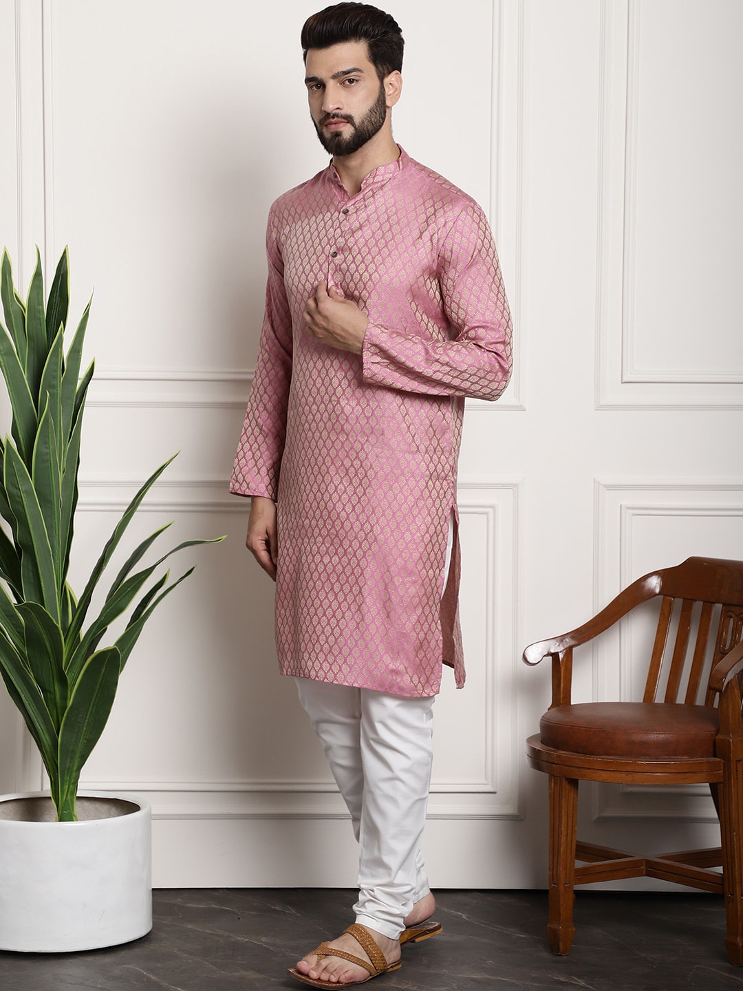 Sojanya Ethnic Motifs Woven Design Straight Kurta With Churidar | Swadesiicart