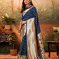 Anaita Navy Blue Designer Zari Weaving Pure Paithani Silk Saree With Blouse