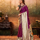 Anaita Purple Designer Zari Weaving Pure Paithani Silk Saree With Blouse