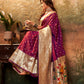 Anaita Purple Designer Zari Weaving Pure Paithani Silk Saree With Blouse
