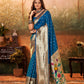 Anaita Teal Designer Zari Weaving Pure Paithani Silk Saree With Blouse