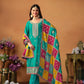Anaita Blue Embroidered Soft Organza Salwar Suit