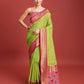 Monjolika Fashion Exquisite Designs With This Regal Parrot Green Patola Pallu Banarasi Tissue Silk Saree | Swadesiicart