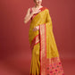Monjolika Fashion Exquisite Designs With This Regal Mustard Color Patola Pallu Banarasi Tissue Silk Saree | Swadesiicart