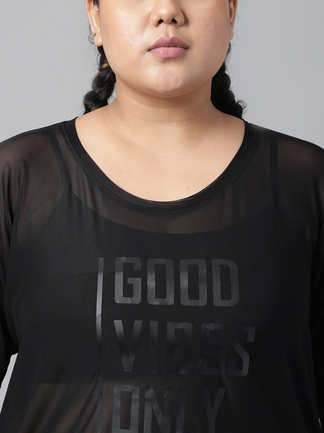 MKH Plus Size Typography Printed Drop-Shoulder Sleeves Dri-FIT Relaxed Fit Sports T-shirt - Swadesiicart