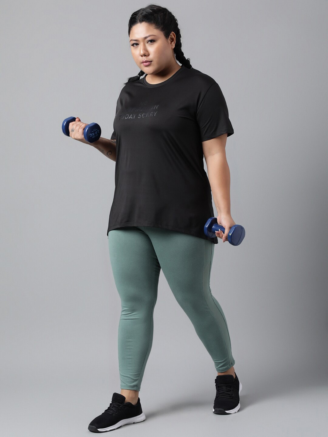 MKH Plus Size Typography Printed Dri-FIT Relaxed Fit Drop-Shoulder Sleeves Gym T-shirt - Swadesiicart
